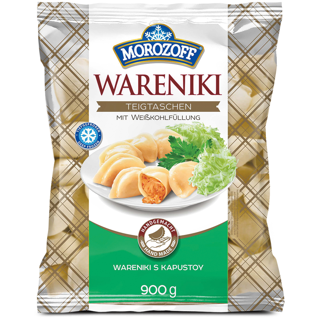 "MOROZOFF" deegwaren "Wareniki" met witte koolvulling, diepgevroren