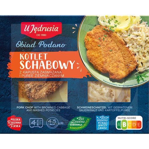 Varkenskotelet met puree en kool 400g U Jędruś