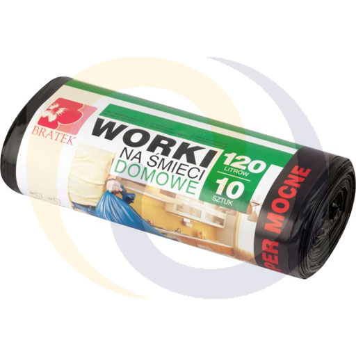 Мешки для мусора 120л / 10шт LDPE Bratek
