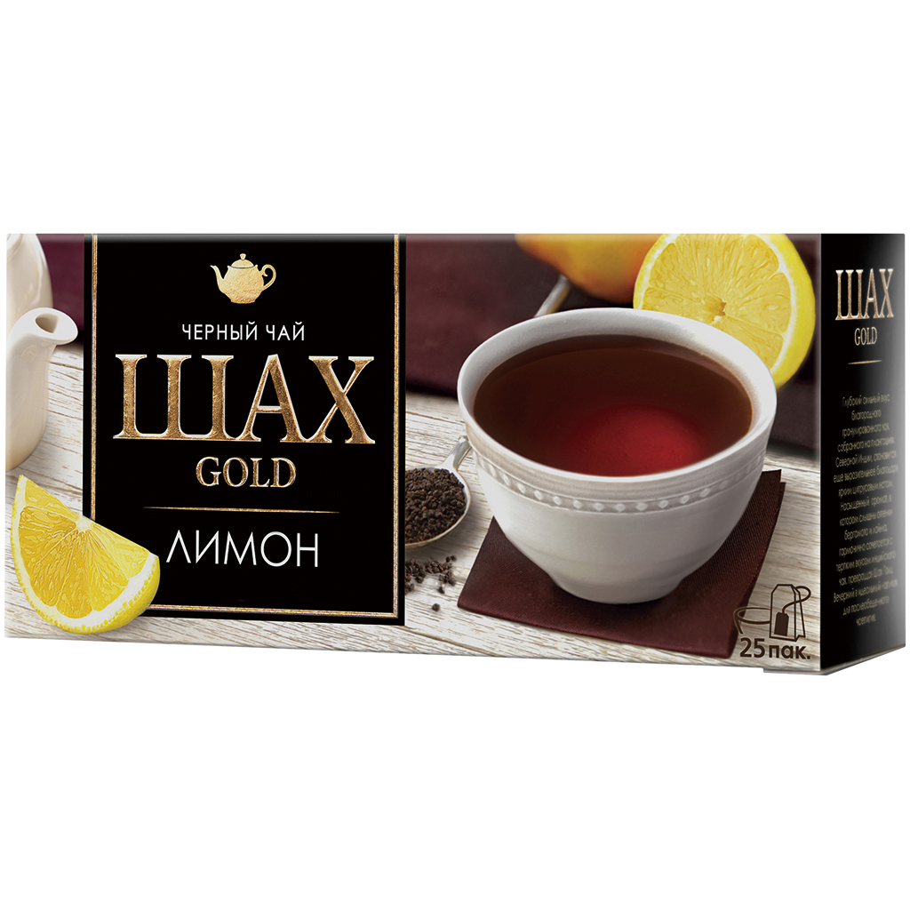 Zwarte Thee "Shah Gold Lemon", gearomatiseerd – Citroen, in theezakjes