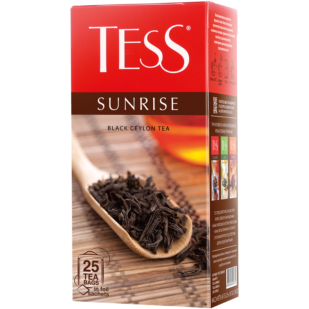 Zwarte Theemix "Tess Sunrise", in theezakjes 25 x 1,8g