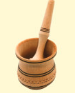 Ступка с деревянным пестиком с резьбой, 8,5 х 9,5 см