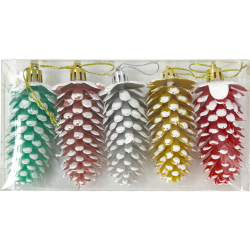 Set kerstballen, 5 stuks, 8 cm