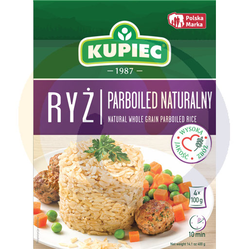 Kupiec Natuurlijke Volle Granen Parboiled Rijst 400 g (4 Zak