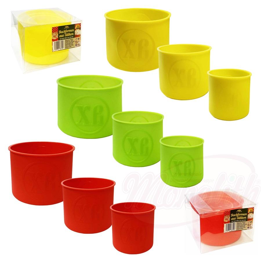 Siliconen bakvormen set 3 stuks