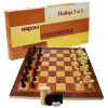 Schaken, backgammon en dammen 3-in-1 45x45cm