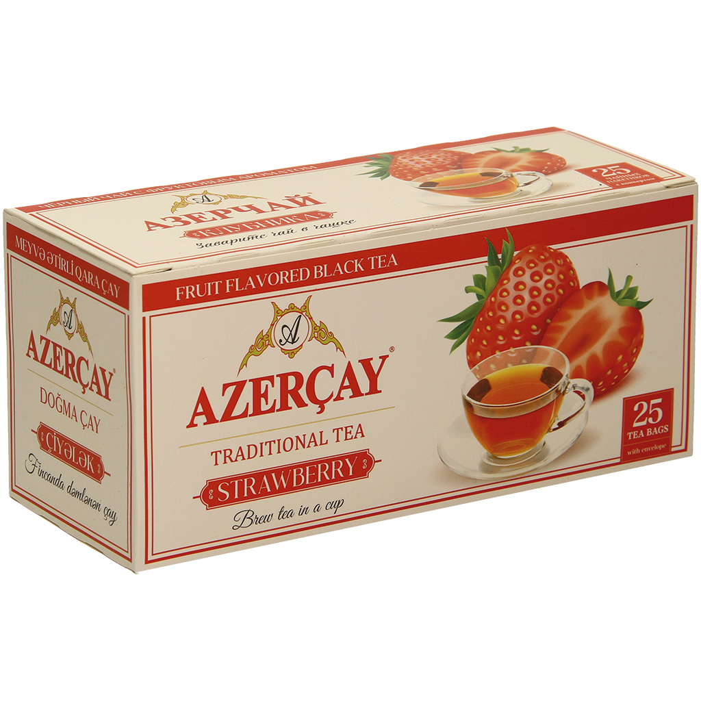 Azercay Aromeerde zwarte thee met aardbei-smaak TB
