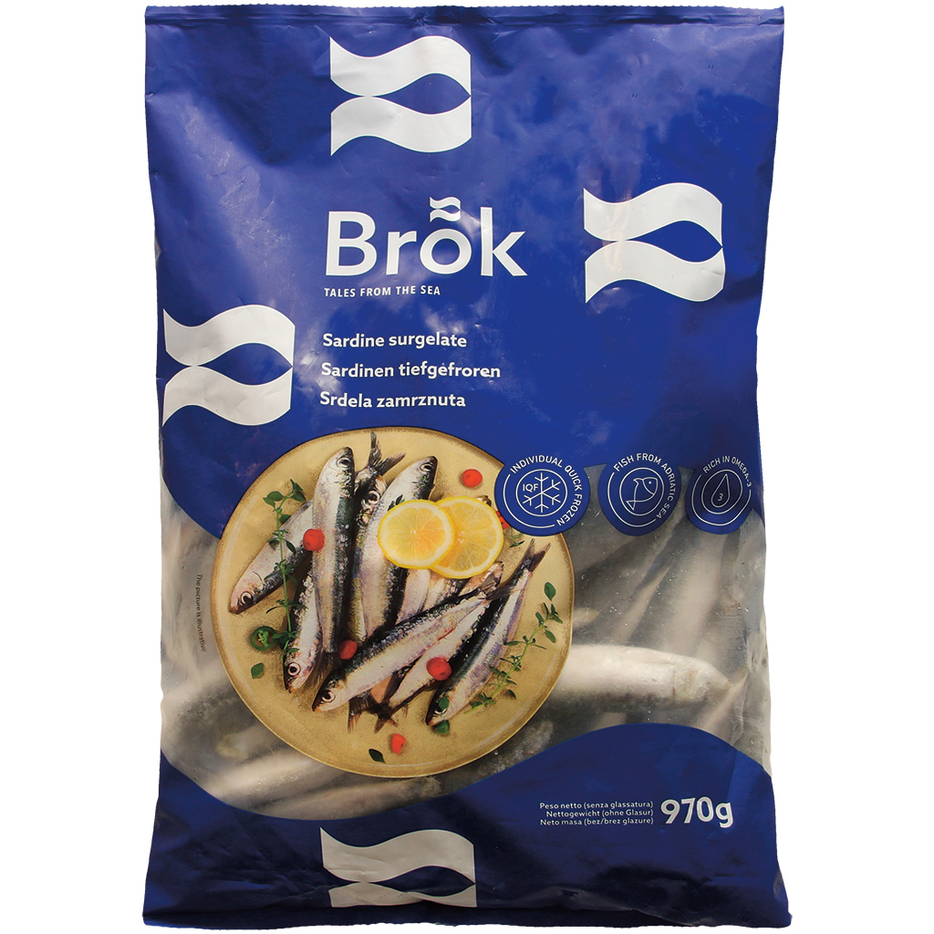 Sardines (Sardina pilchardus) diepgevroren, geglaceerd