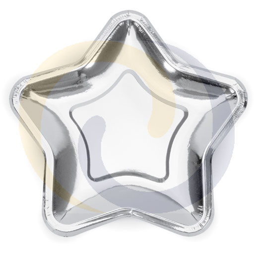 Тарелки Silver Star 23 см 6 шт PartyDeco