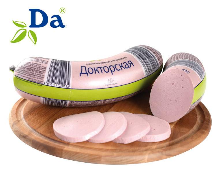 Worst "Doktorskaja Da" eenvoudig met drinkwater en aardappel