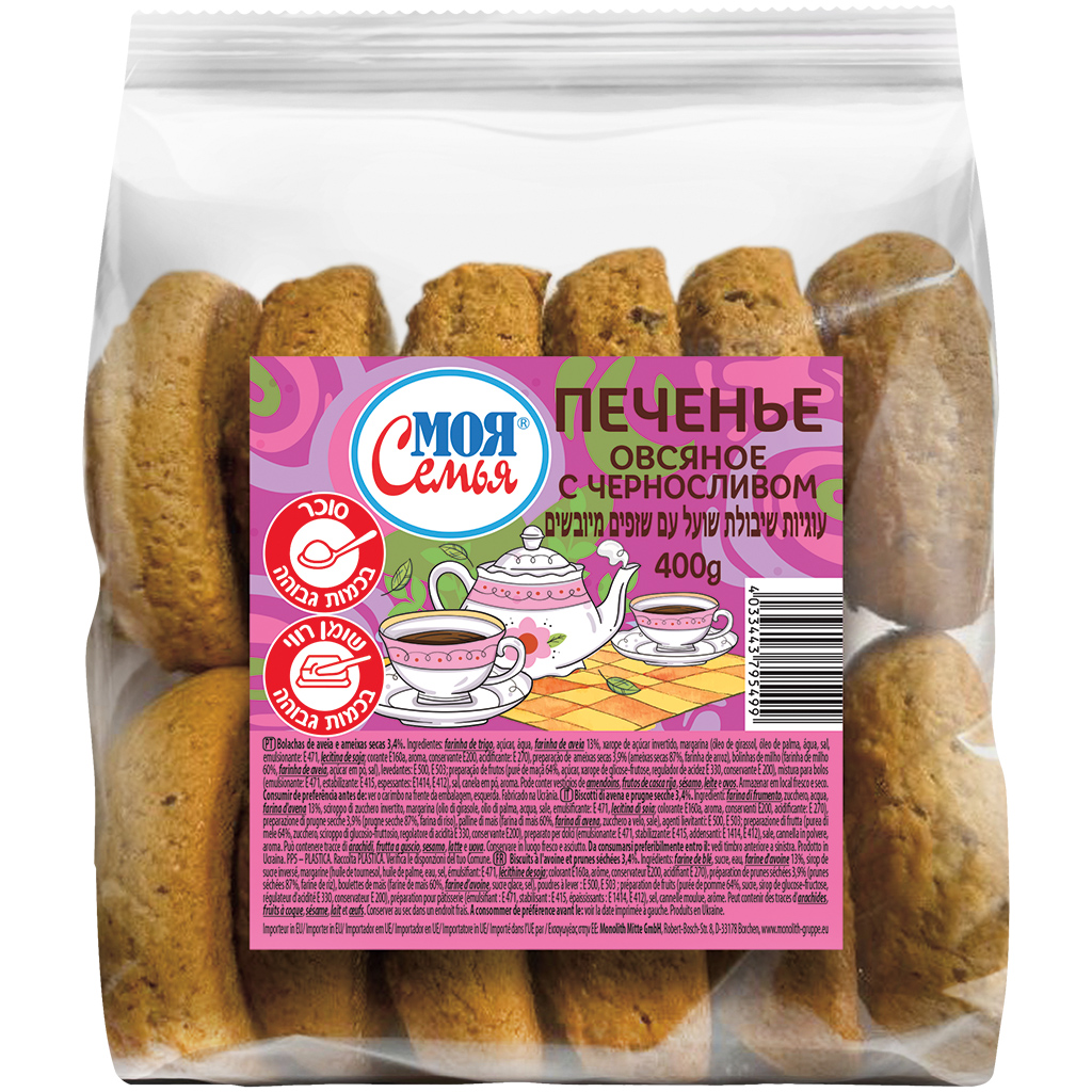 MOJA SEMJA Печеньe овсяное с черносливом 3,4%