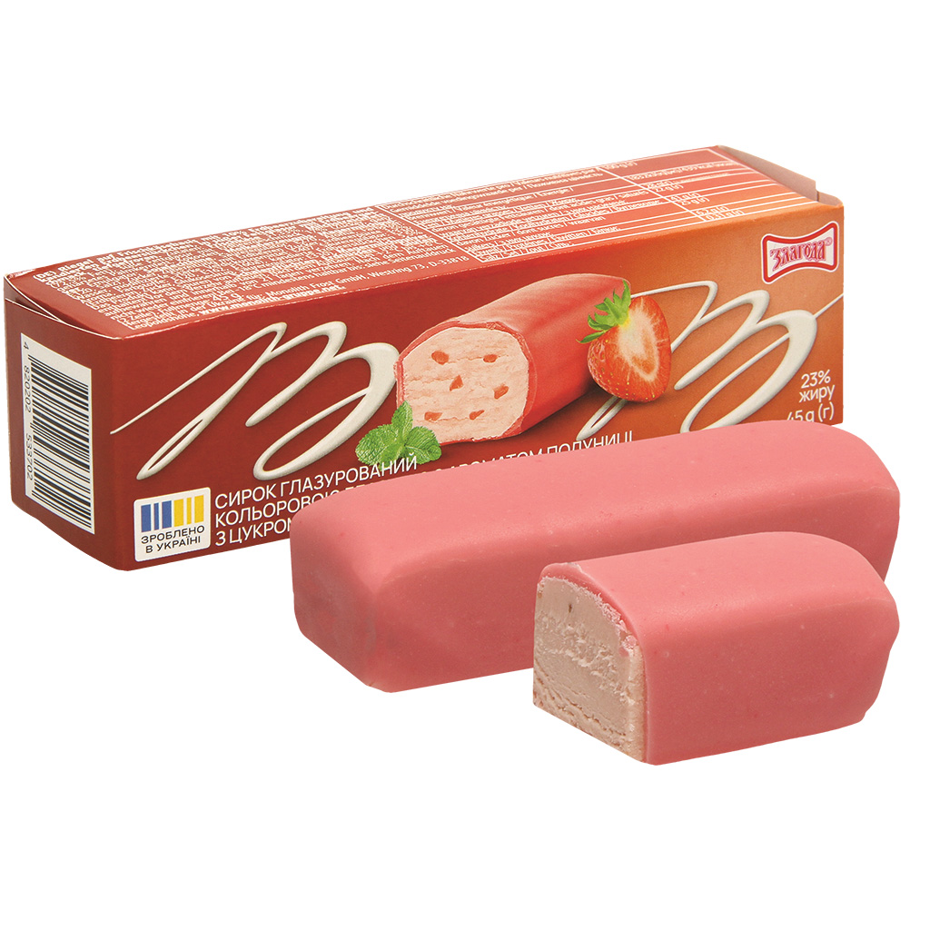 Strook op basis van roomkaas met 10% aardbeienbereiding en g