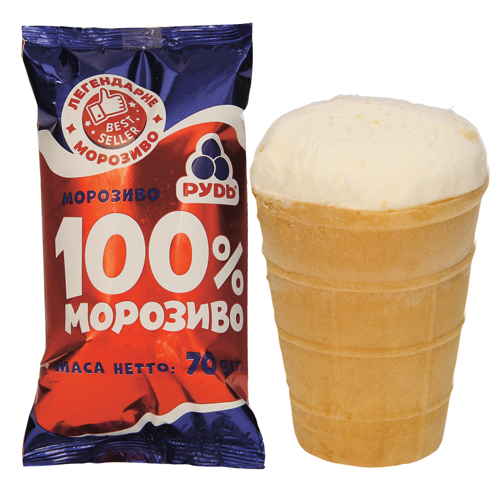 100% - IJs met vanillesmaak in een wafelbekertje