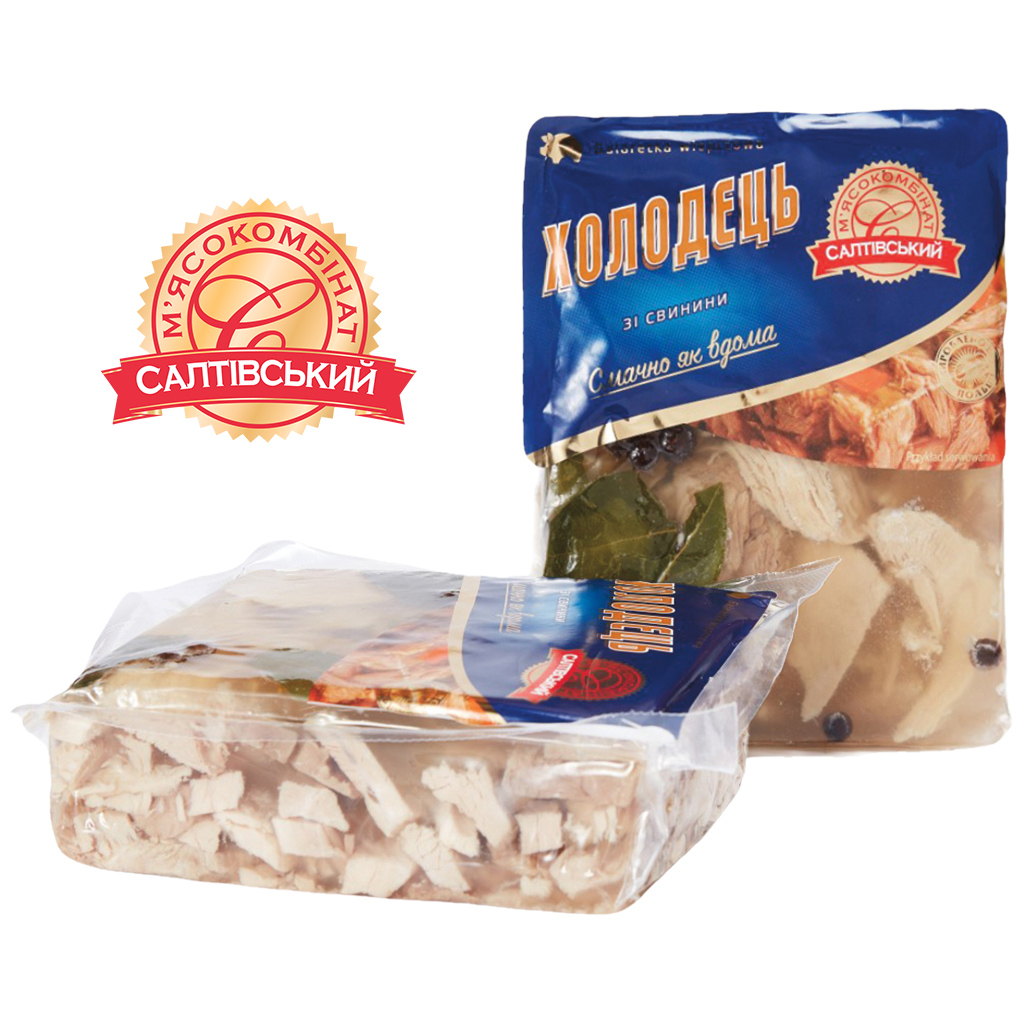 Холодец по-украински, из свинины, облагороженная мясной приправой.