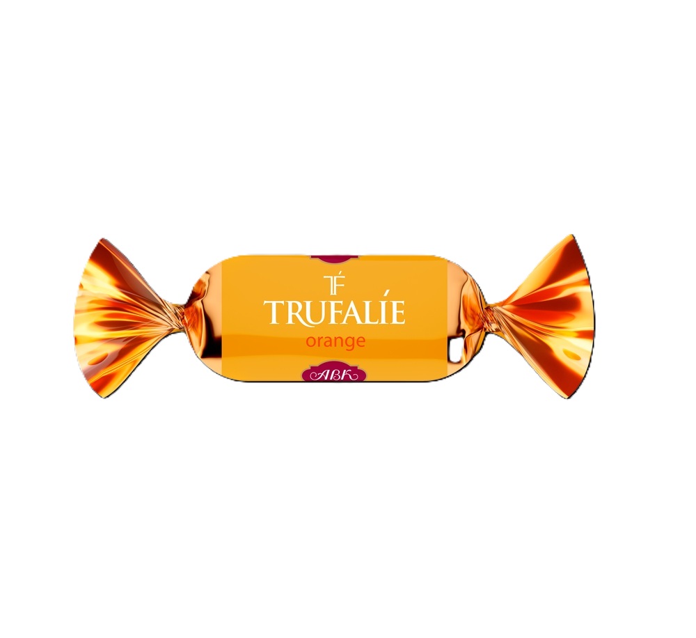 "Trufalie" Confiserie met sinaasappelsmaak in cacao-vetglazuur 23%