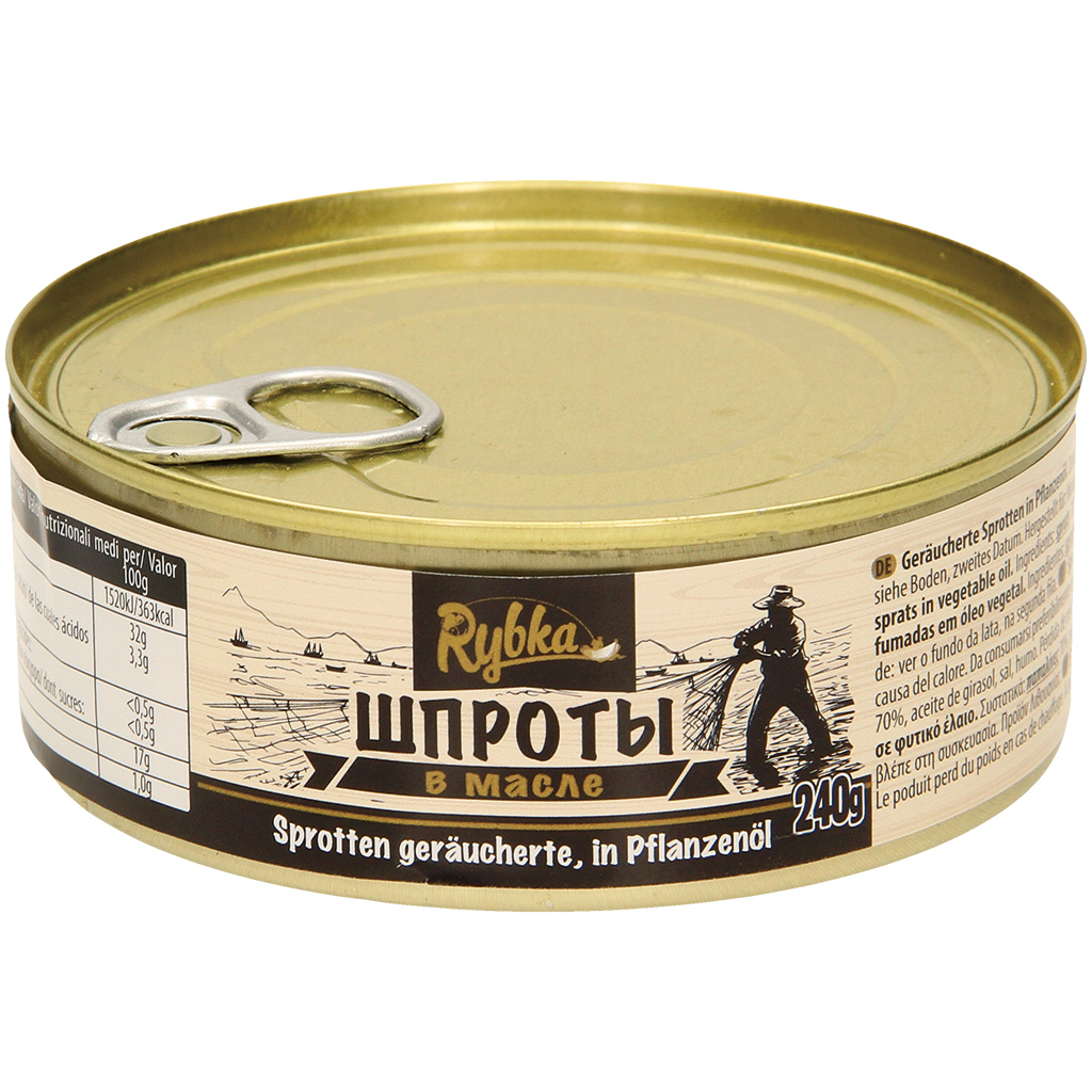 Gerookte sprot in plantaardige olie