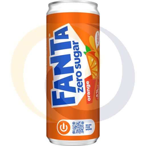 Koolzuurhoudende drank. Fanta Zero blik 0,33l/24 stuks. DRS Coca-Cola