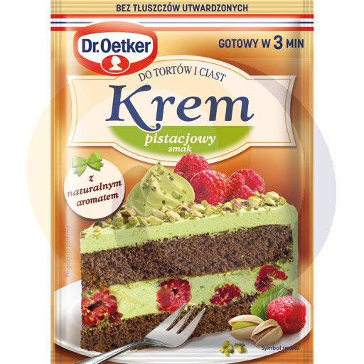 Dr. Oetker pistachecrème voor taarten en gebak 105g/20stuks