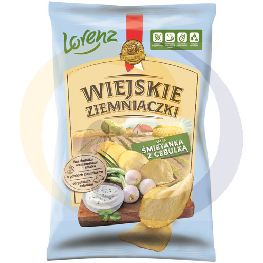 Чипсы из картофеля Lorenz Country с луком и сливками, 130 г/12 шт.
