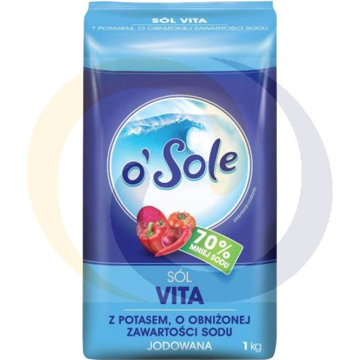Соль Vita с йодом калия o'Sole 1.0кг Cenos