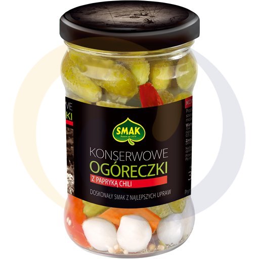 Солёные огурцы Smak с перцем чили 300 г