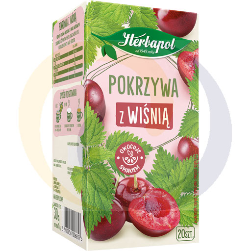 Травяной фруктовый чай Herbapol Крапива с Вишней 30 г (20 x 1.5 г)