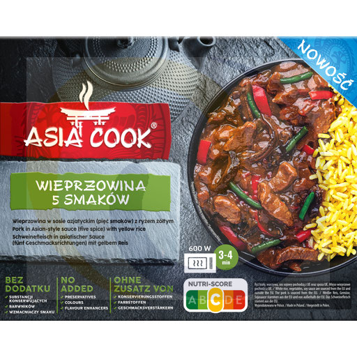 Varkensvlees Azië 5 smaken met rijst 400g/5st U Jędruśa