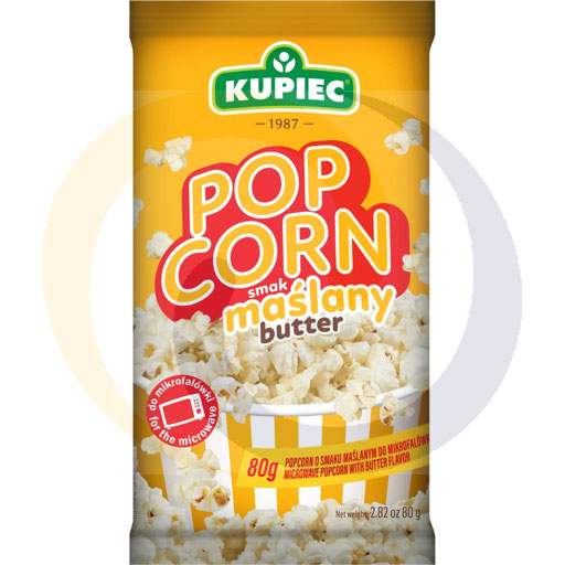Boter-smaak popcorn 80g/25 stuks. Kupiec