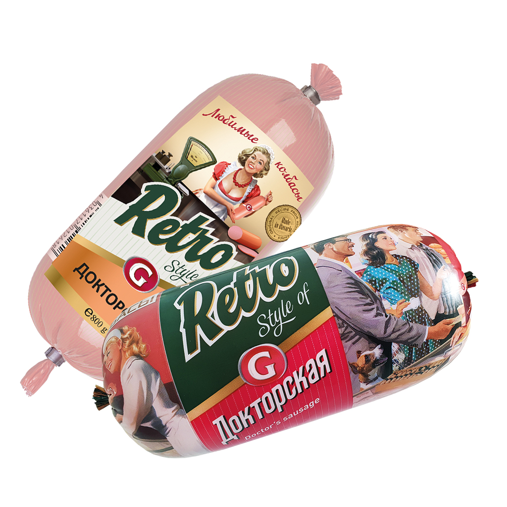 Worst "Doktorskaja" Retro eenvoudig met drinkwater en aardap