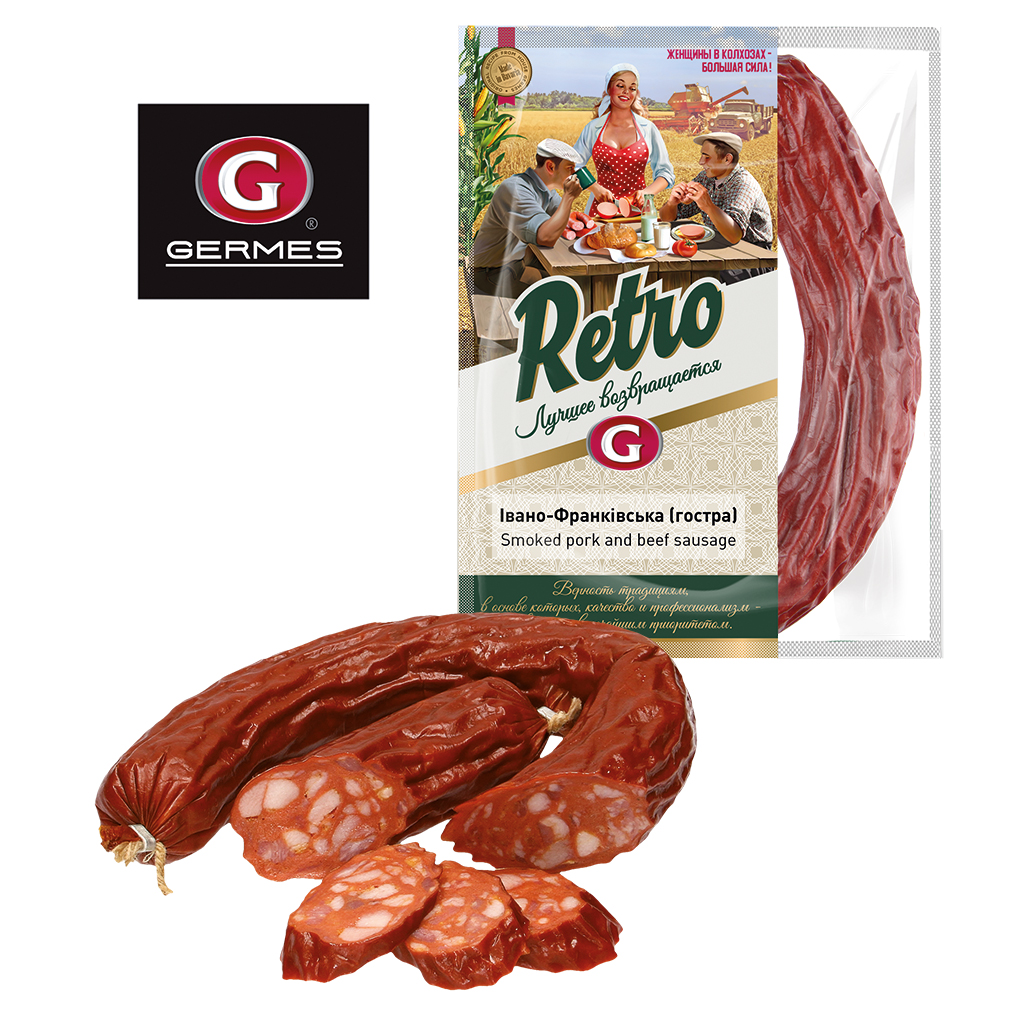 Bouillonworst "Iwano-Frankiwska" in Krakau-stijl, pittig, ge