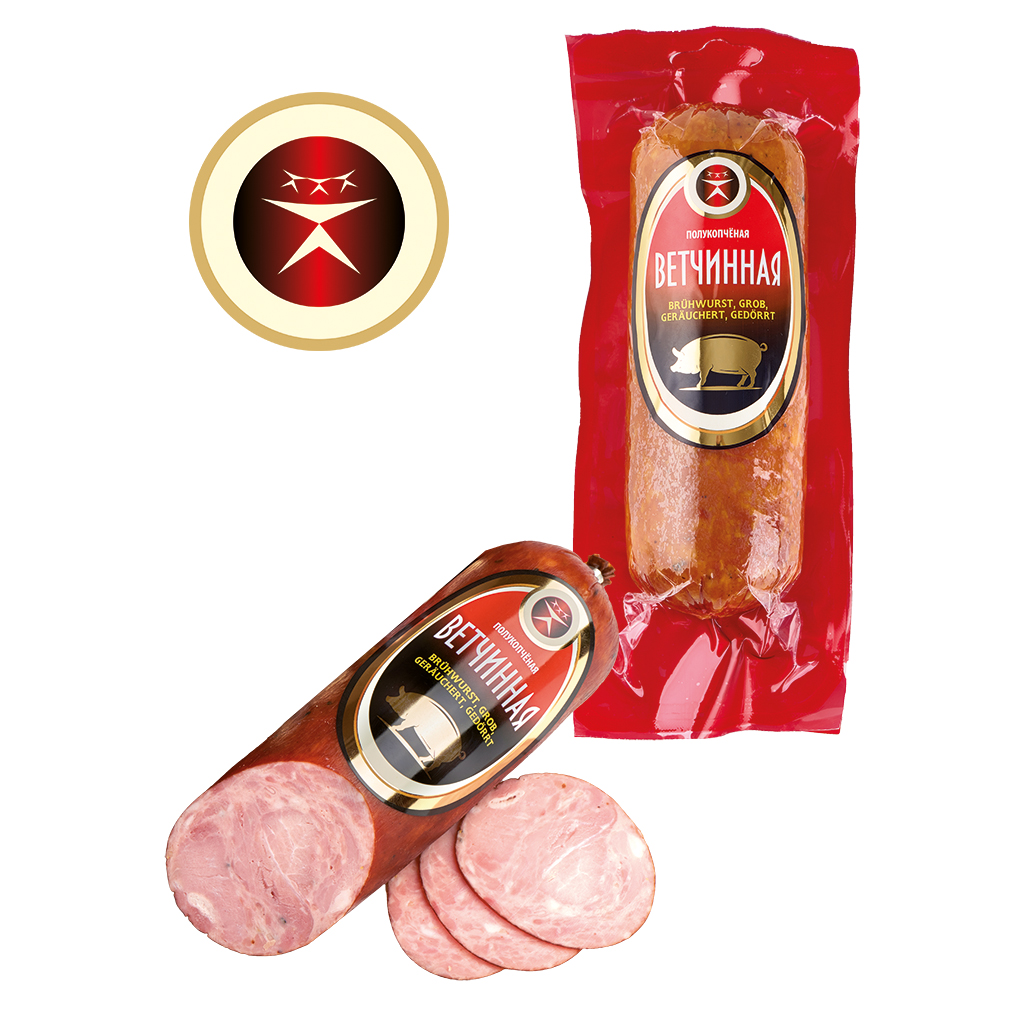 Колбаса ветчинная полукопчёная