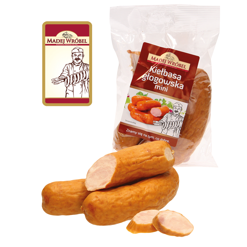 Middelgrote gerookte kookworst "Mala Glogowska" van varkensv