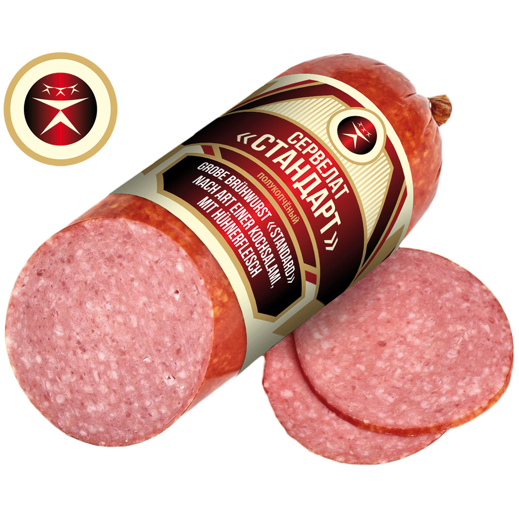 Сервелат "СТАНДАРТ" полукопчёный