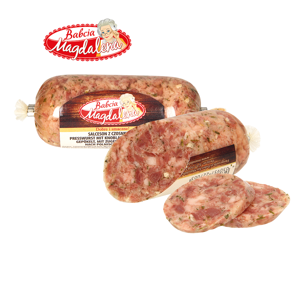 Persworst met knoflook, snijdbaar, gezouten