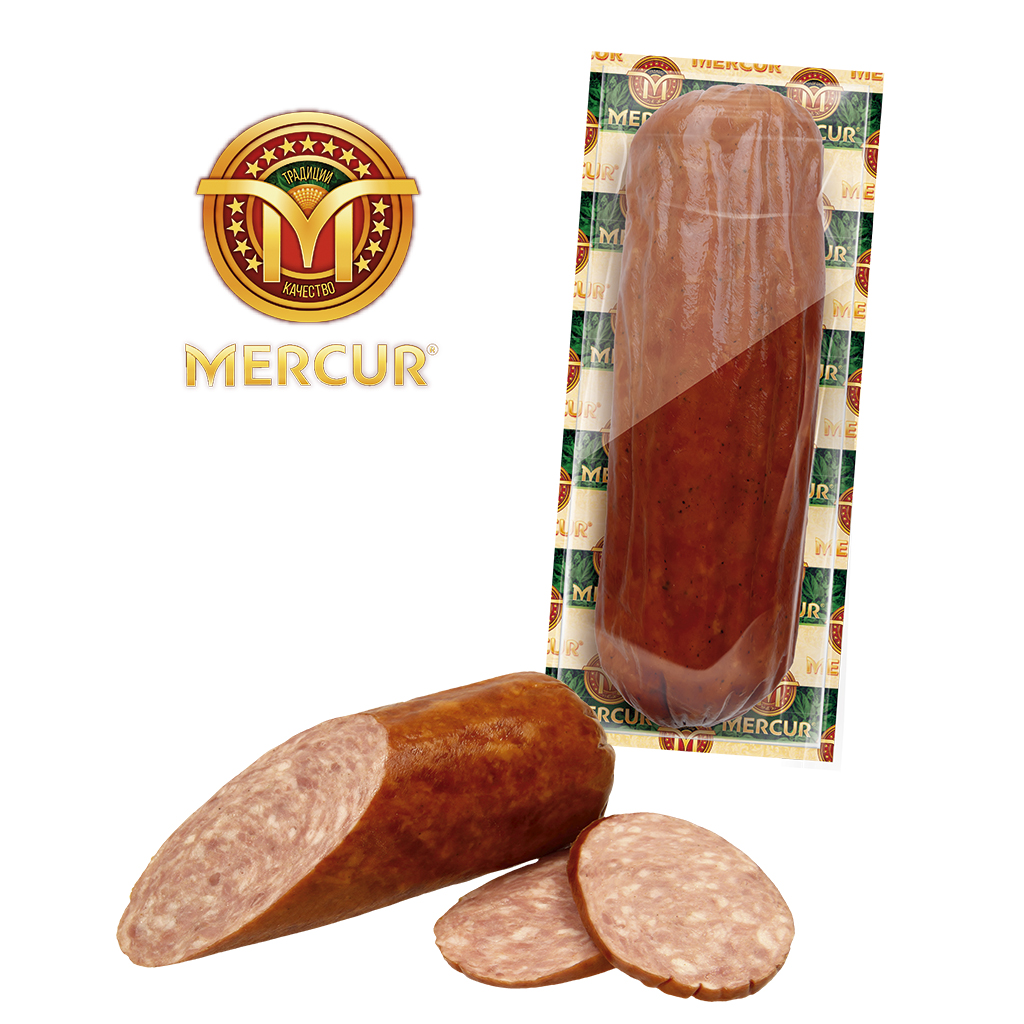 Silezische grof bouillonworst "Mercur Starij Master", gerook