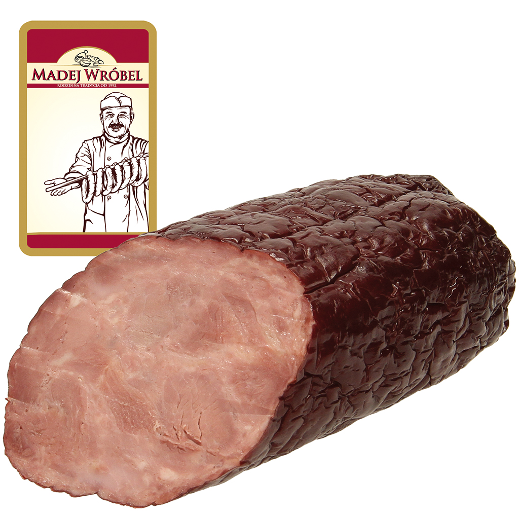 Вареная колбаса среднего помола из индейки и свинины, копчен