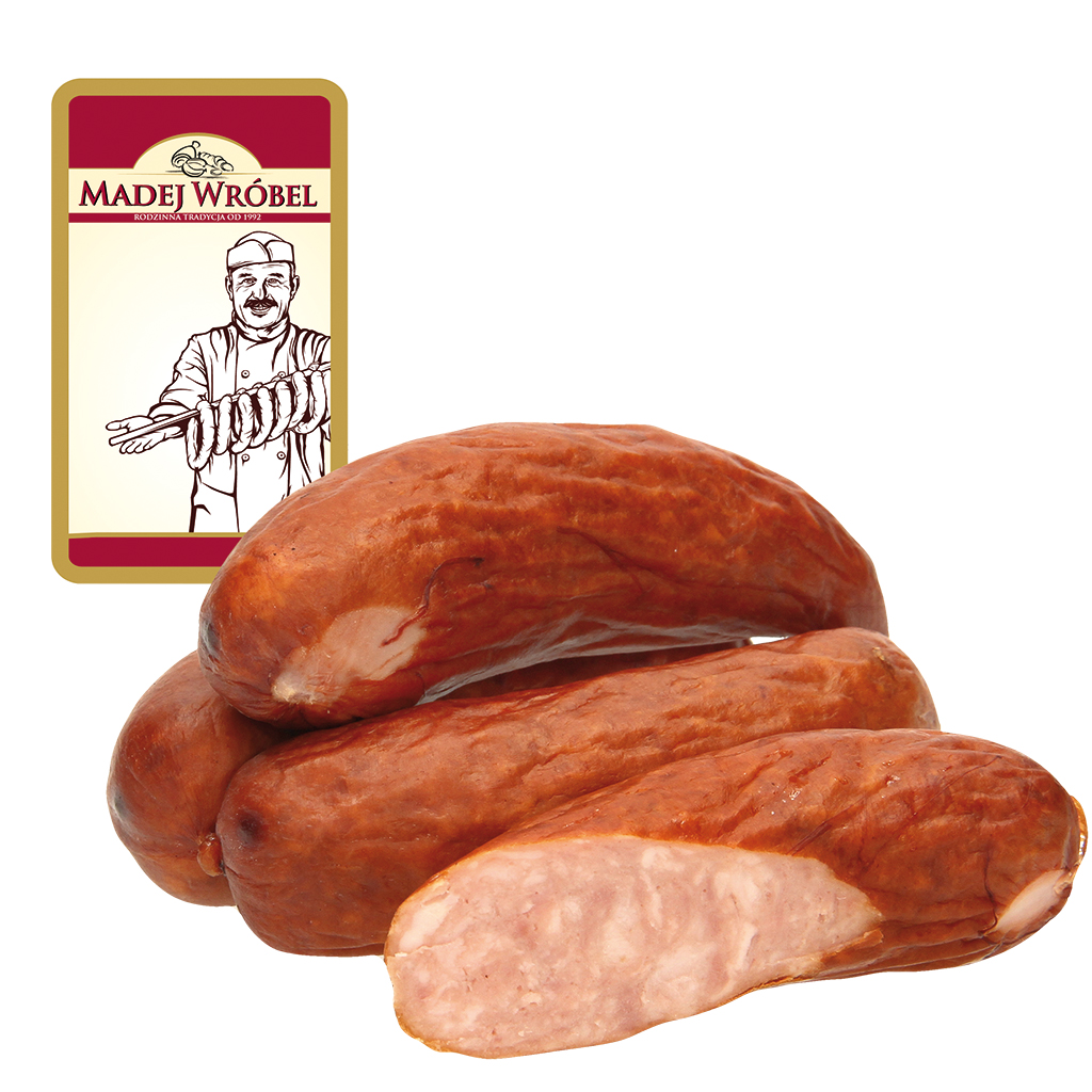 Копченая вареная колбаса из свинного мяса "Kielbasa paryska"