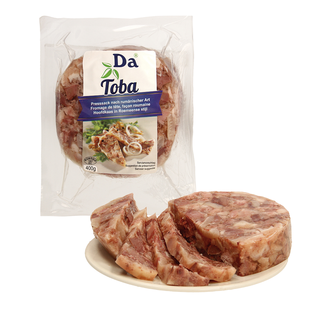 Persworst naar Roemeense stijl "DA".