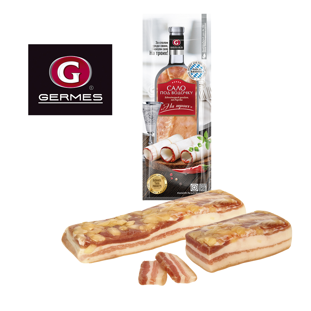 Соленая свинина с чесноком