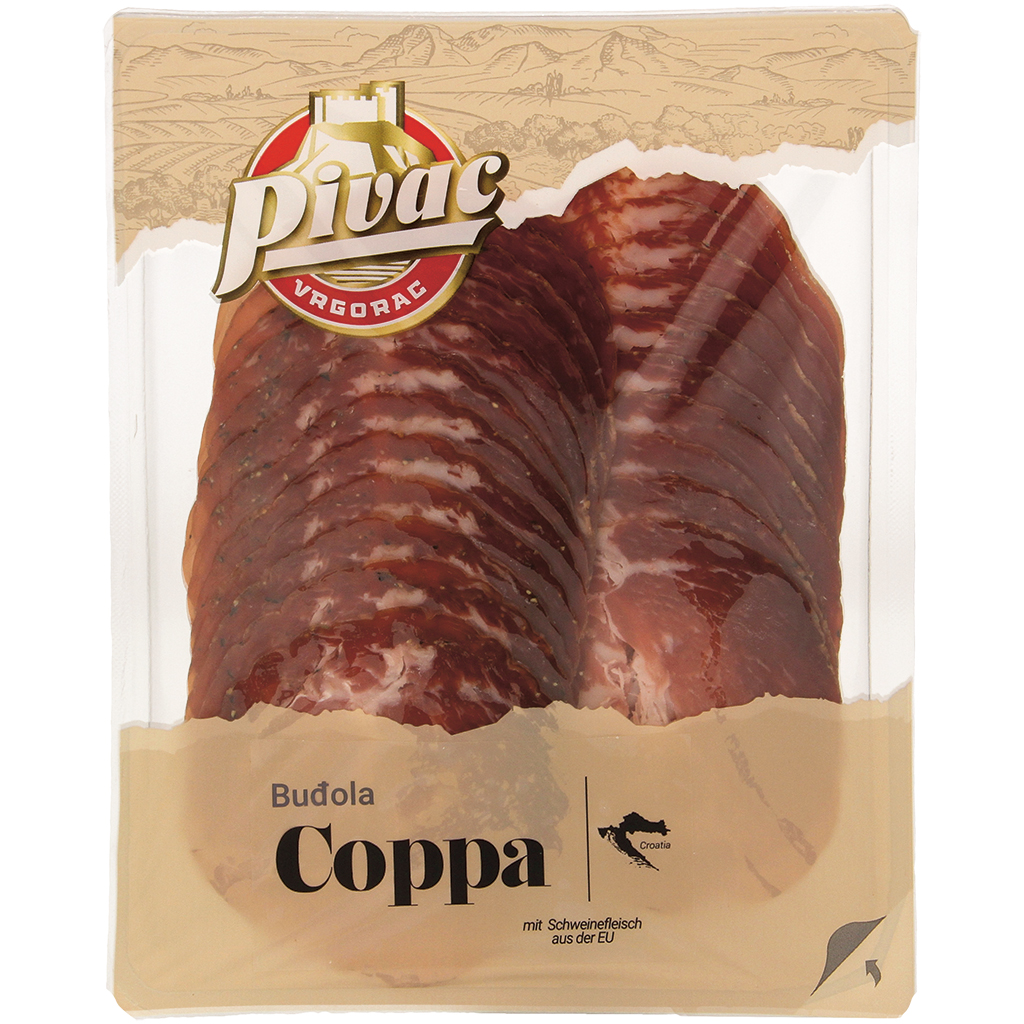 Свиная шея копчено-вяленая. Нарезка