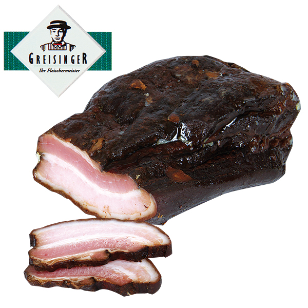 Свинoe сало с мясными прослойками, соленое и копченое