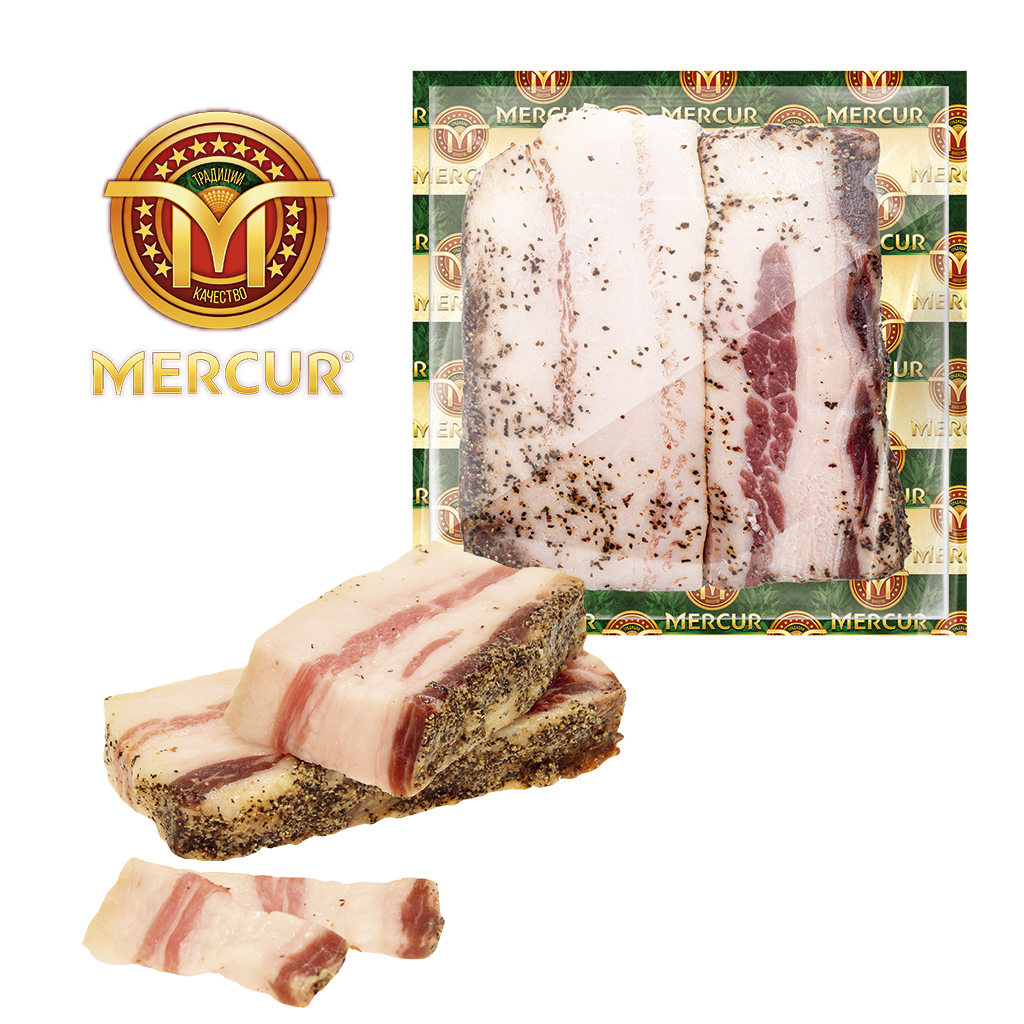 Varkensspek "Salo ot Mercur" met peper en knoflook
