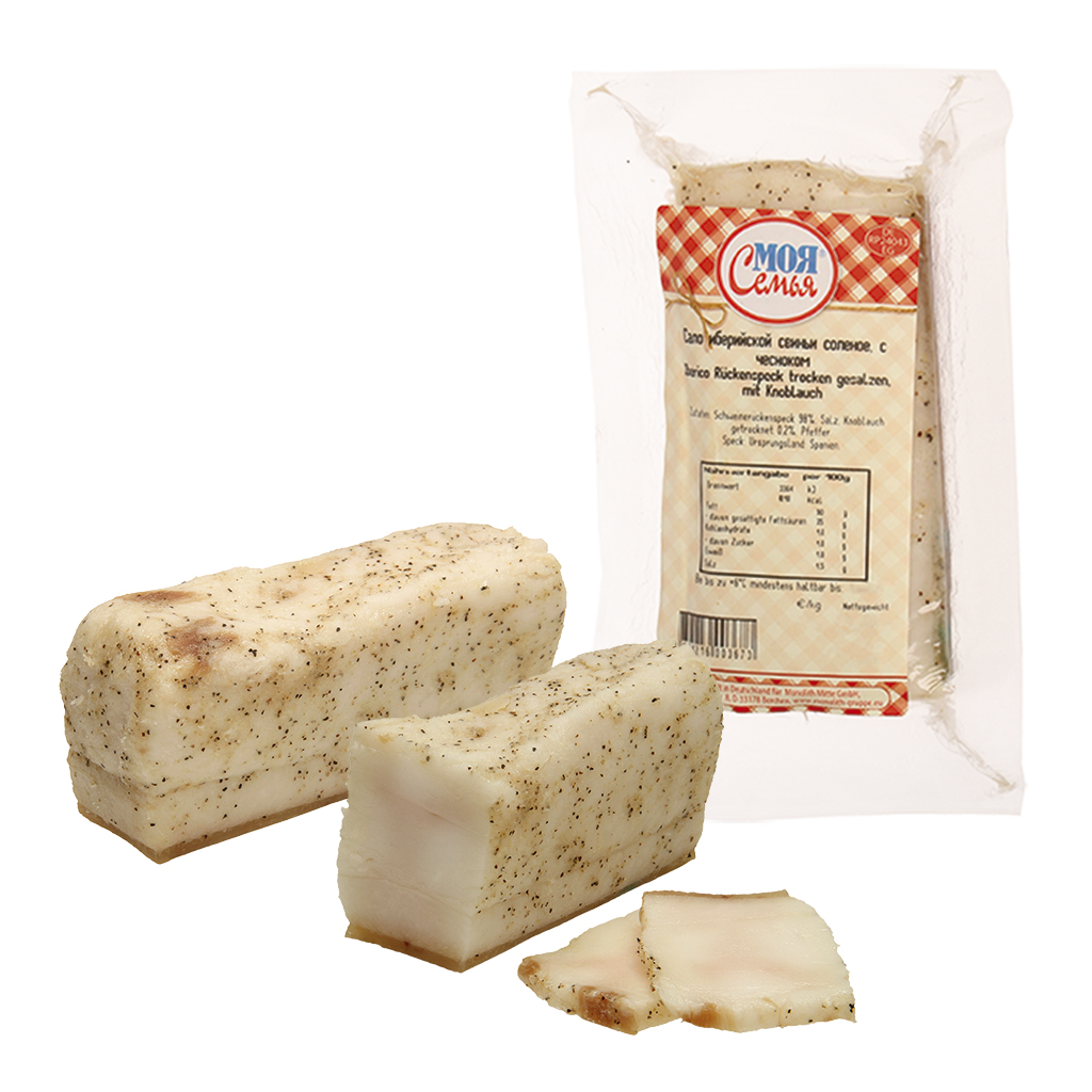 Moja Semja Сало иберийской свиньи солёное, с чесноком