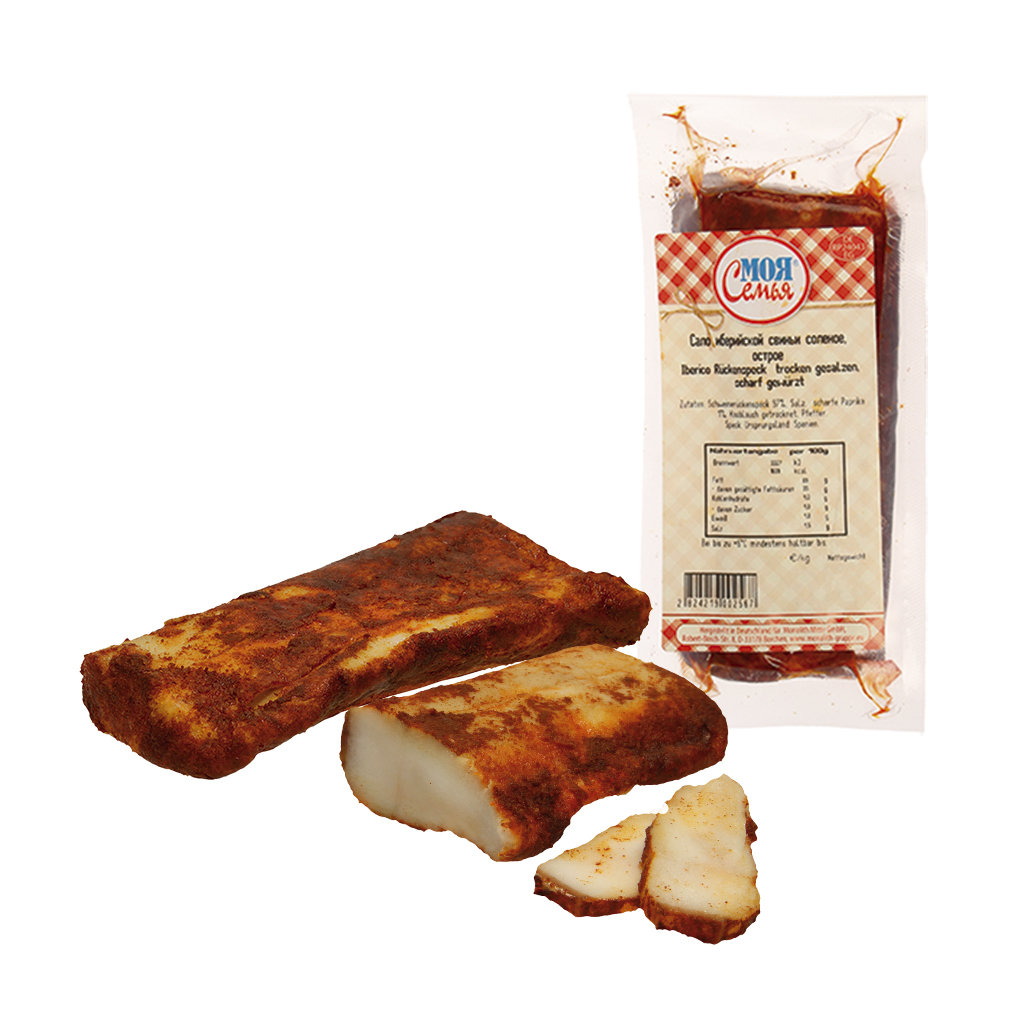 Moja Semja Iberico rugvet, droog gezouten, pittig gekruid