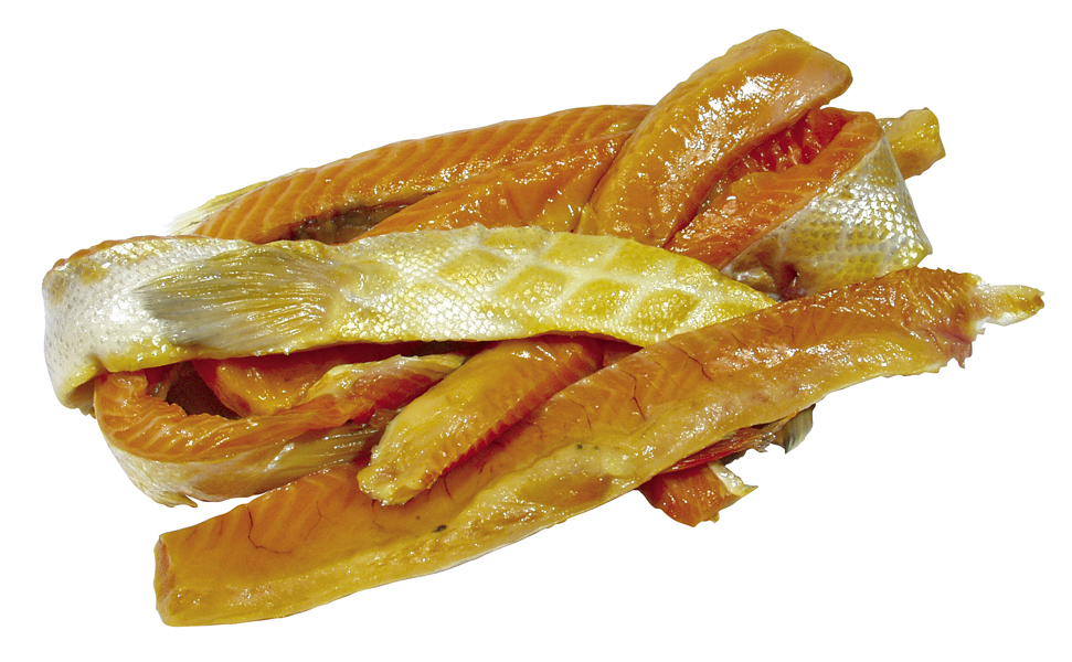 Koudgerookte zalmbuikstukken