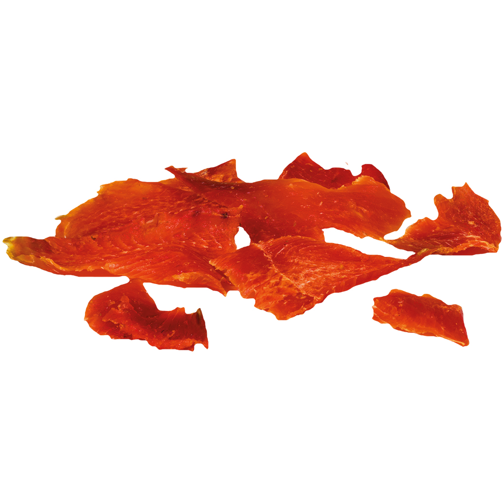 Zalm-chips, gedroogd