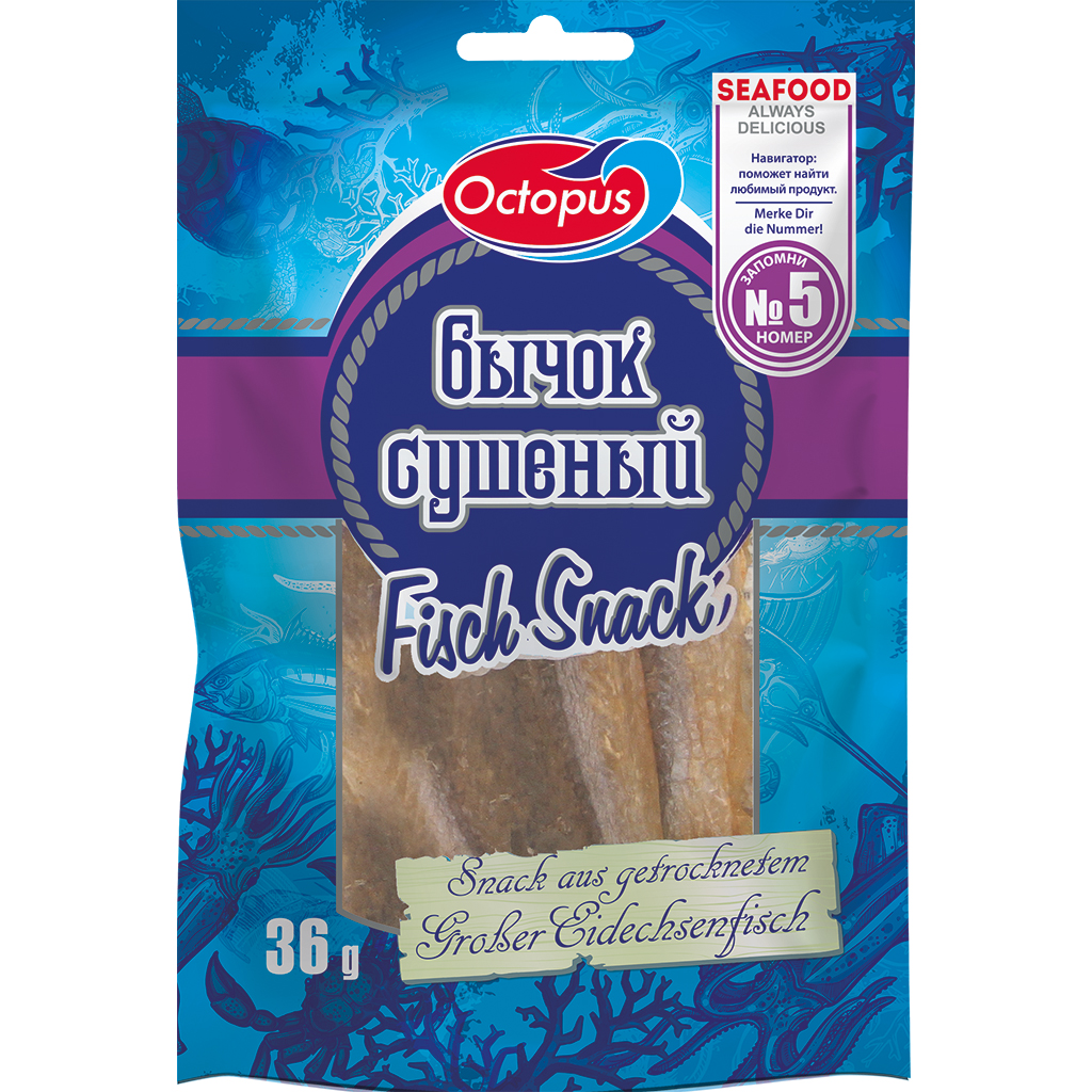 Снэк из бычка, сушеный и соленый