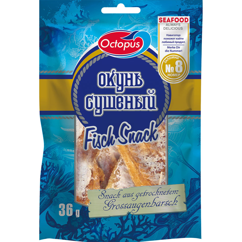 Snack van grote oogbaars (Priacanthus macracanthus), gedroog