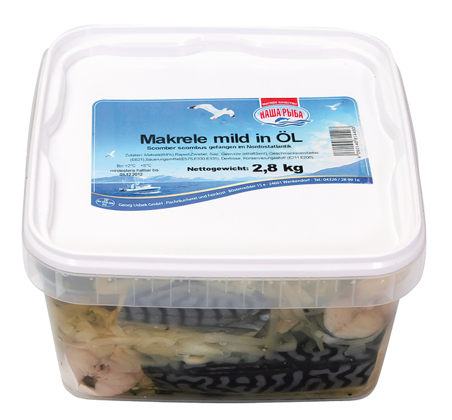 Makreel mild in olie (Scomber scombrus).