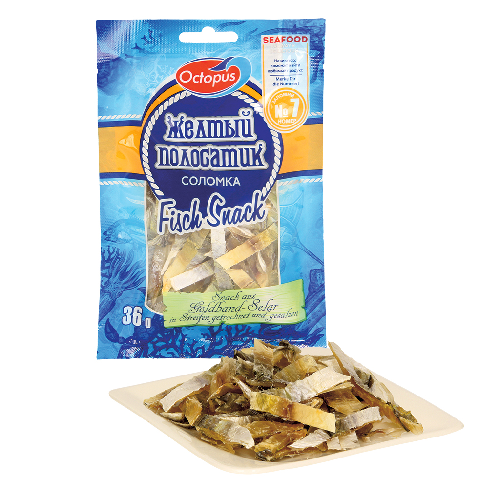 Снэк из желтого селара, сушеный и соленый